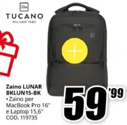 MediaWorld TUCANO Zaino LUNAR BKLUN15-BK offerta