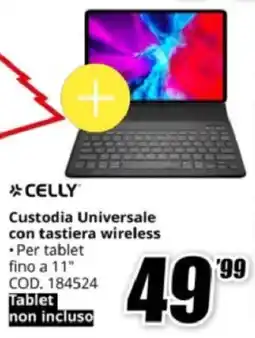 MediaWorld CELLY Custodia Universale con tastiera wireless offerta