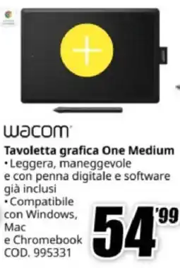MediaWorld wacom Tavoletta grafica One Medium offerta