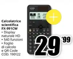 MediaWorld CASIO Calcolatrice scientifica FX-991CW offerta