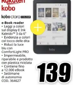 MediaWorld kobo clara colour e-Book reader offerta