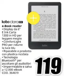 MediaWorld kobo clara BW e-Book reader offerta