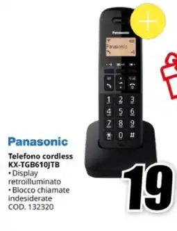 MediaWorld Panasonic Telefono cordless KX-TGB610JTB offerta