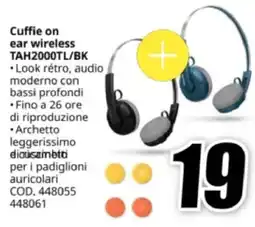 MediaWorld Philips Cuffie on ear wireless TAH2000TL/BK offerta