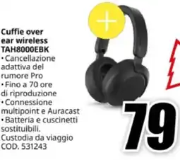 MediaWorld Philips Cuffie over ear wireless TAH8000EBK offerta