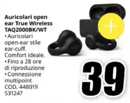 MediaWorld Philips Auricolari open ear True Wireless TAQ2000BK/WT offerta