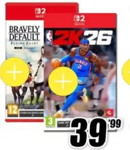 MediaWorld Giochi Nintendo Switch 2 Bravely Default e 2K26 offerta