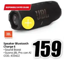 MediaWorld JBL Speaker Bluetooth Charge 6 offerta