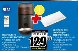 MediaWorld Philips Distributore Alimenti PAW5320/02 offerta