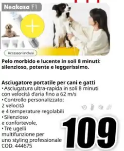 MediaWorld Neakasa F1 Asciugatore portatile per cani e gatti offerta