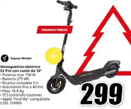 MediaWorld Monopattino elettrico e E2 Pro con ruote da 10" offerta