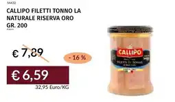 Prezzemolo e Vitale Callipo filetti tonno la naturale riserva oro offerta