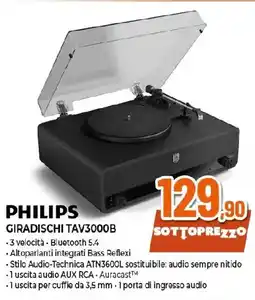 Ipercoop PHILIPS GIRADISCHI TAV3000B offerta