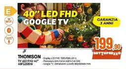 Ipercoop THOMSON TV LED FHD 40" 40FG2S15W offerta