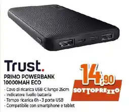 Ipercoop Trust. PRIMO POWERBANK 10000MAH ECO offerta