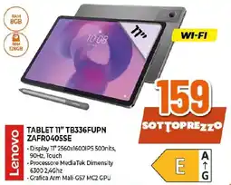 Ipercoop Lenovo TABLET 11" TB336FUPN ZAFRO405SE offerta