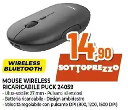 Ipercoop Trust. mouse wireless ricaricabile puck 24059 offerta