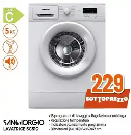 Ipercoop SANGIORGIO LAVATRICE SG510 offerta