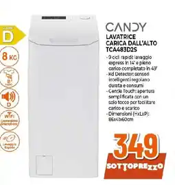 Ipercoop CANDY LAVATRICE CARICA DALL'ALTO TCA483D2S offerta