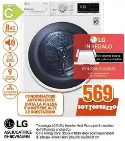 Ipercoop LG ASCIUGATRICE RH80V9AVHN offerta