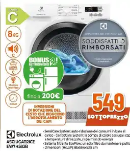 Ipercoop Electrolux ASCIUGATRICE EW7H583B offerta
