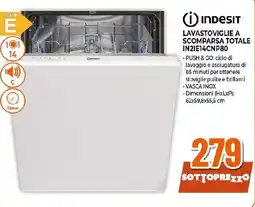 Ipercoop INDESIT LAVASTOVIGLIE A SCOMPARSA TOTALE IN2IE14CNP80 offerta