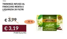 Prezzemolo e Vitale Twinings infuso al finocchio menta e liquirizia 20 filtri offerta