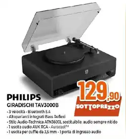 Extracoop PHILIPS GIRADISCHI TAV3000B offerta