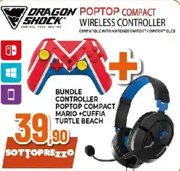 Extracoop Dragon shock bundle controller poptop compact mario +cuffia turtle beach offerta