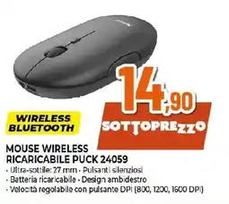 Extracoop Trust mouse wireless ricaricabile puck 24059 offerta