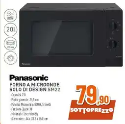 Extracoop Panasonic FORNO A MICROONDE SOLO DI DESIGN SM22 offerta