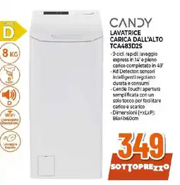 Extracoop CANDY LAVATRICE CARICA DALL'ALTO TCA483D2S offerta