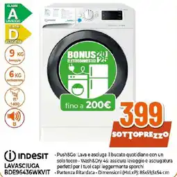 Extracoop INDESIT LAVASCIUGA BDE96436WKVIT offerta