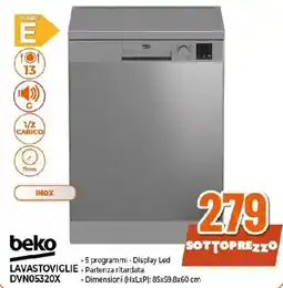 Extracoop beko LAVASTOVIGLIE DVN05320X offerta