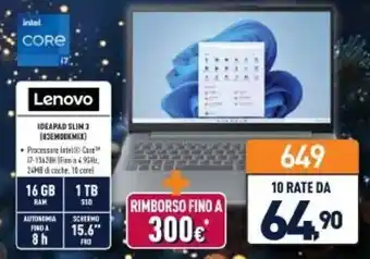 Unieuro Lenovo IDEAPAD SLIM 3 offerta