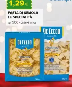 Tigre De cecco pasta di semola le specialità offerta