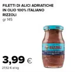 Tigre Filetti di alici adriatiche in olio 100% italiano RIZZOLI offerta