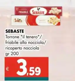 Altasfera SEBASTE Torrone "il tenero"/ friabile alla nocciola/ ricoperto nocciola offerta