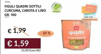Prezzemolo e Vitale Figuli quadri sottili curcuma, carota e lino offerta