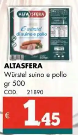 Altasfera ALTASFERA Würstel suino e pollo offerta