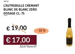 Prezzemolo e Vitale L'autrebulle cremant blanc de blanc zero dosage offerta