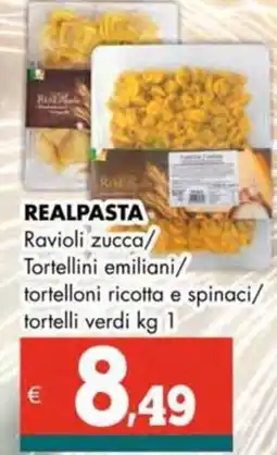 Altasfera REALPASTA Ravioli zucca/ Tortellini emiliani/ tortelloni ricotta e spinaci/ tortelli verdi offerta
