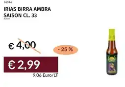 Prezzemolo e Vitale Irias birra ambra saison offerta