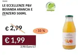 Prezzemolo e Vitale Le eccellenze p&v bevanda arancia e zenzero offerta