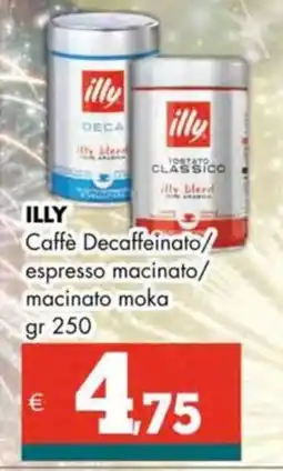 Altasfera ILLY Caffè Decaffeinato espresso macinato/ macinato moka offerta