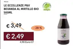 Prezzemolo e Vitale Le eccellenze p&v bevanda al mirtillo bio offerta