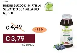 Prezzemolo e Vitale Rigoni succo di mirtillo selvatico con mela bio offerta