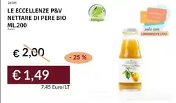 Prezzemolo e Vitale Le eccellenze p&v nettare di pere bio offerta