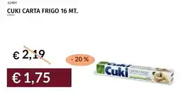 Prezzemolo e Vitale Cuki carta frigo 16 MT. offerta