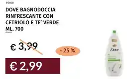 Prezzemolo e Vitale Dove bagnodoccia rinfrescante con cetriolo e te' verde offerta